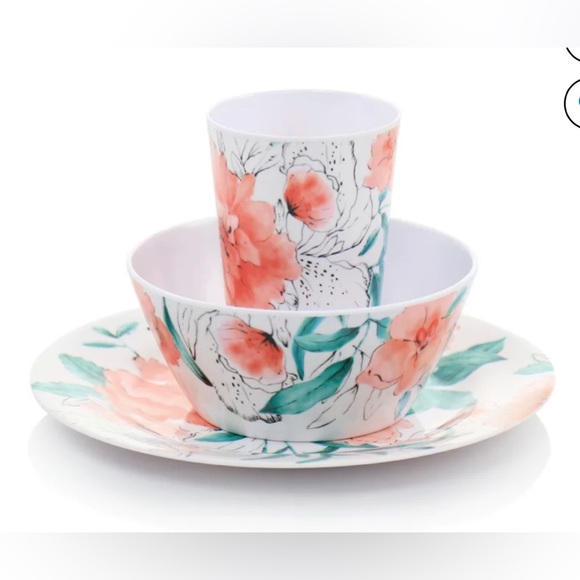 12 Pieces Melamine Dinnerware Set (ELENA ROSE) - Picture 4 of 7